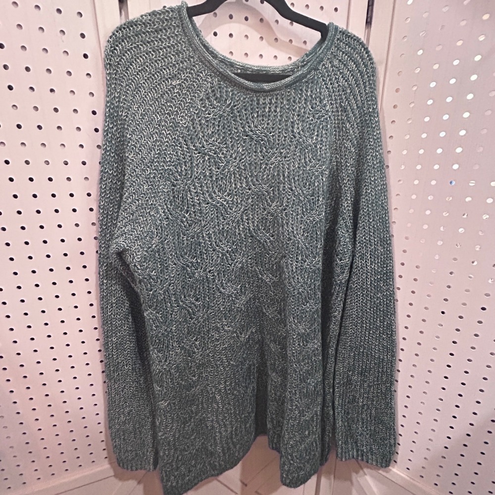 SONOMA Goods For Life Teal Marled Knit Sweater Plus Size 2X - Picture 2 of 8